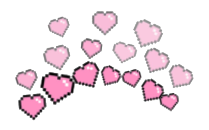 a bunch of pink hearts on a white background