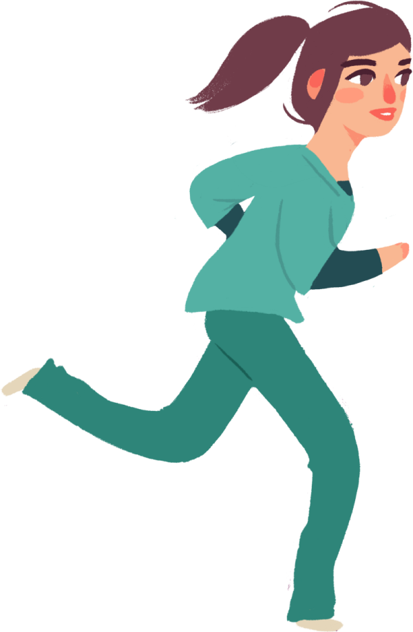 a woman running
