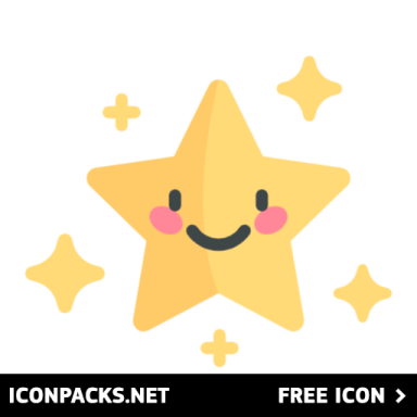 a yellow star with a smiling face and stars around it