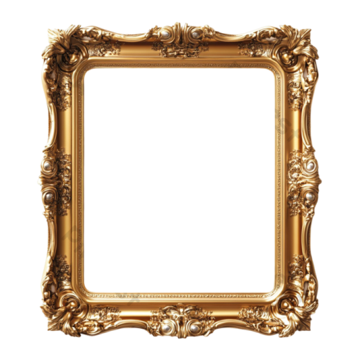 a gold frame on a white background