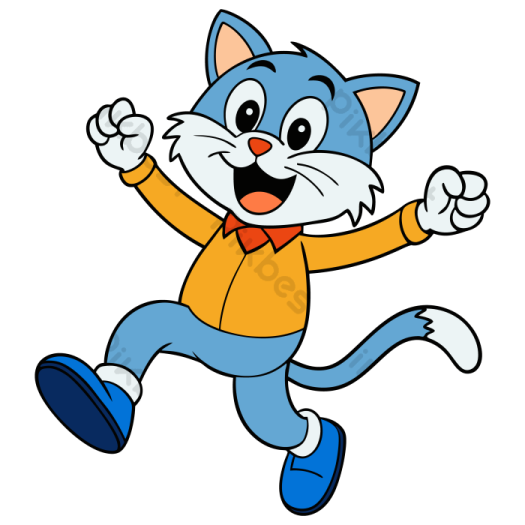 a cartoon cat running