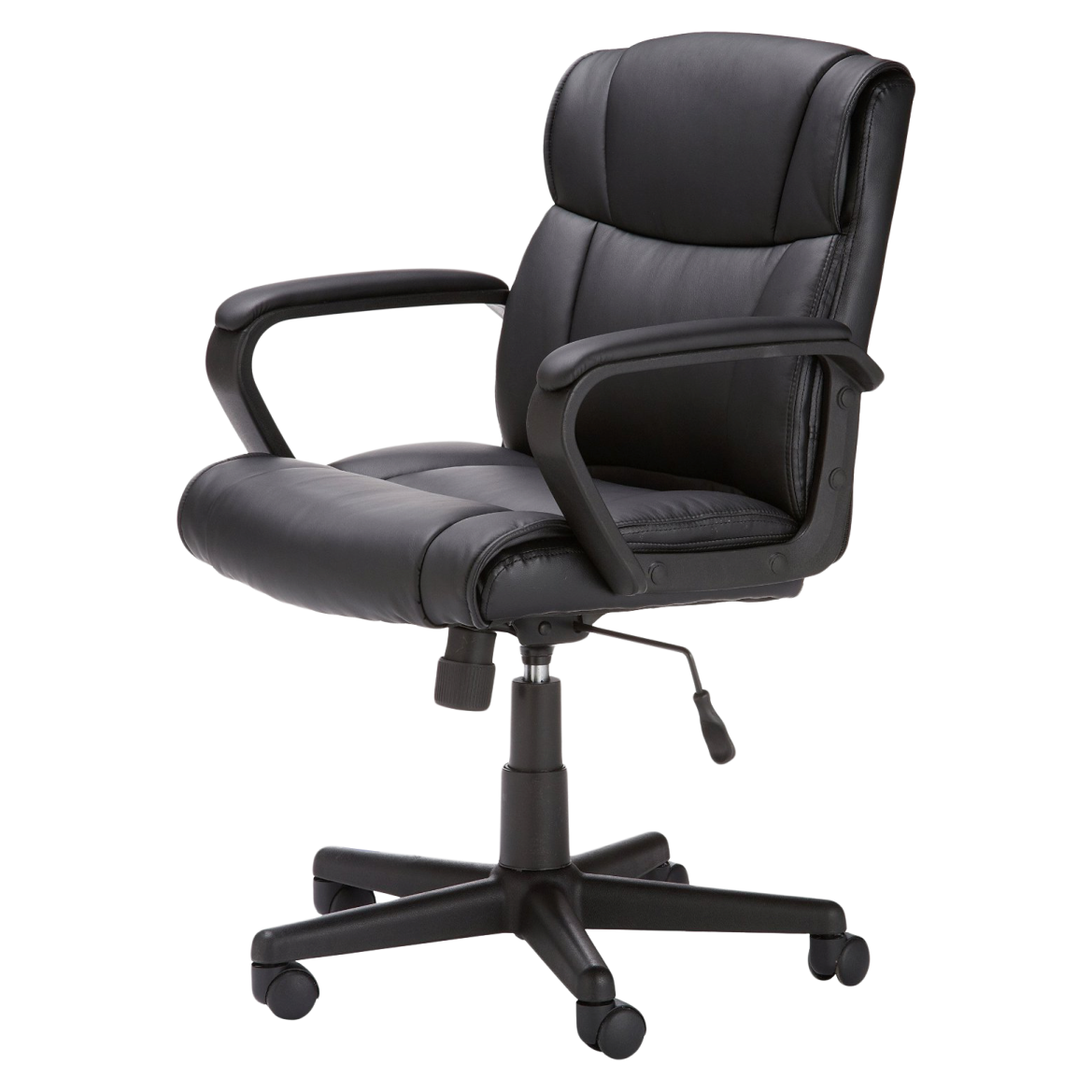 a black office chair on a white background