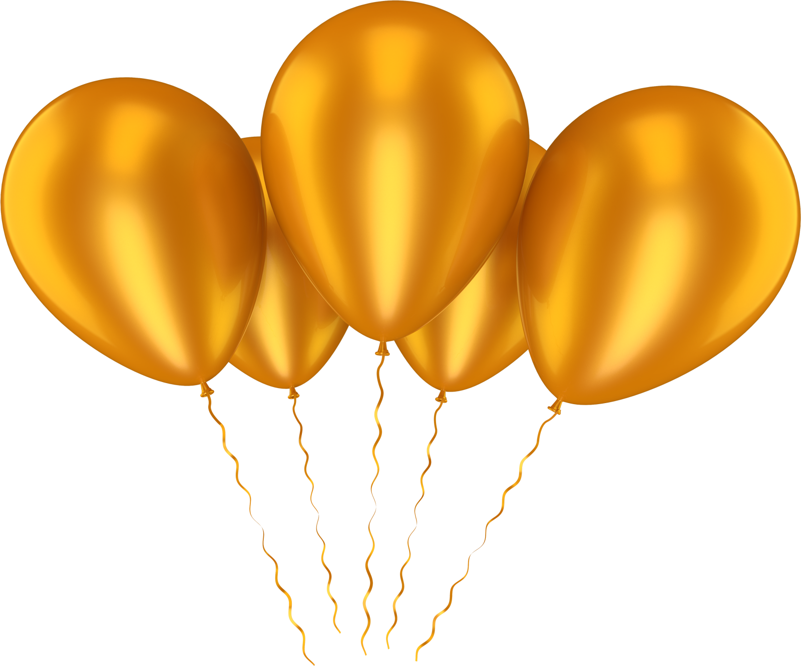 a bunch of gold balloons