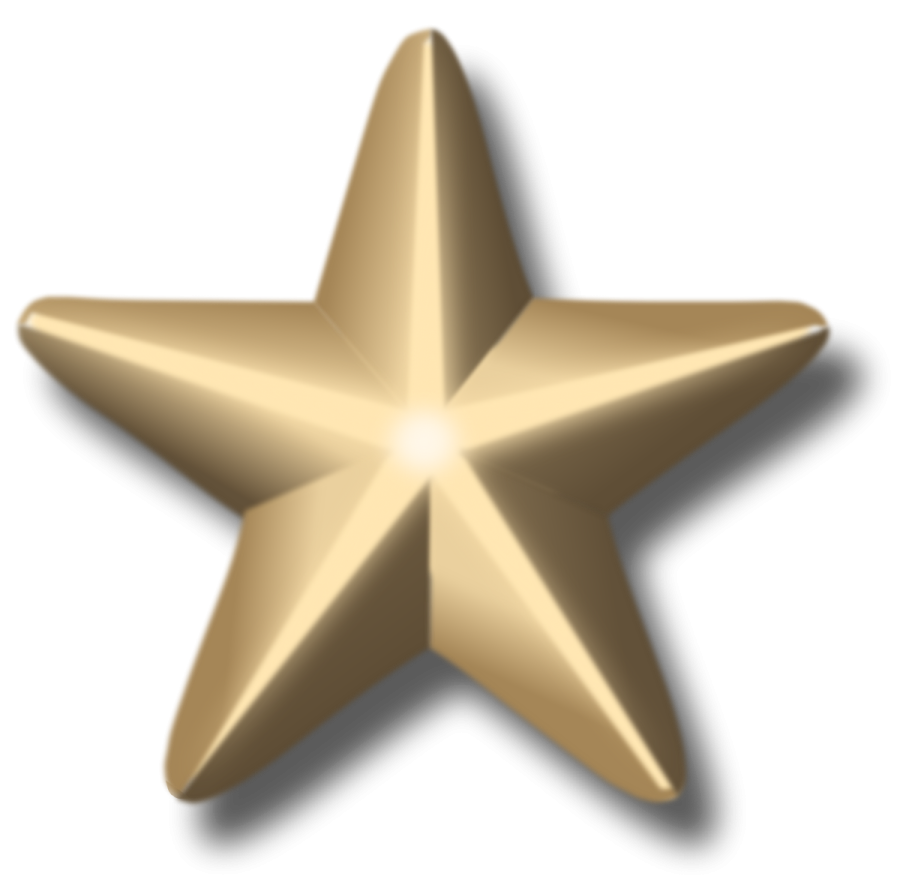 a gold star on a white background
