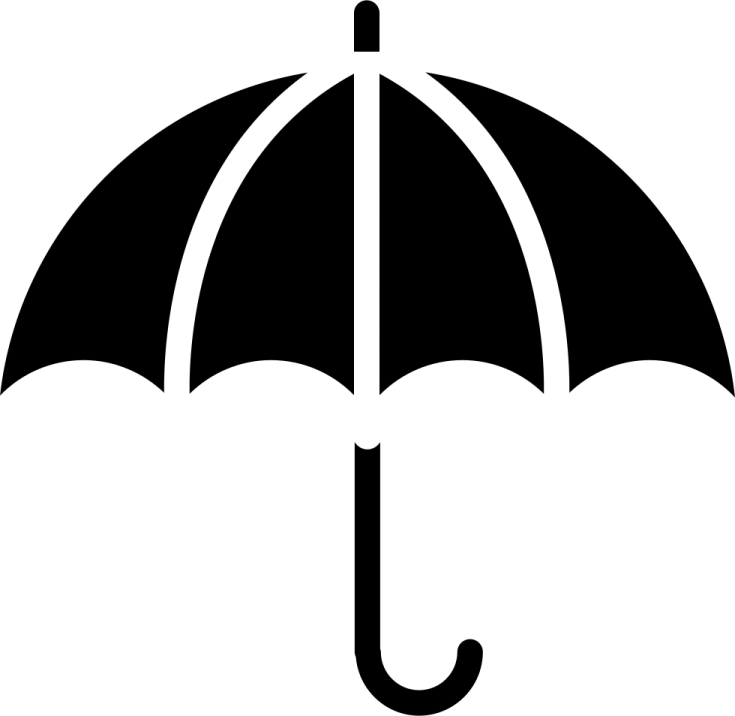 a black and white umbrella icon