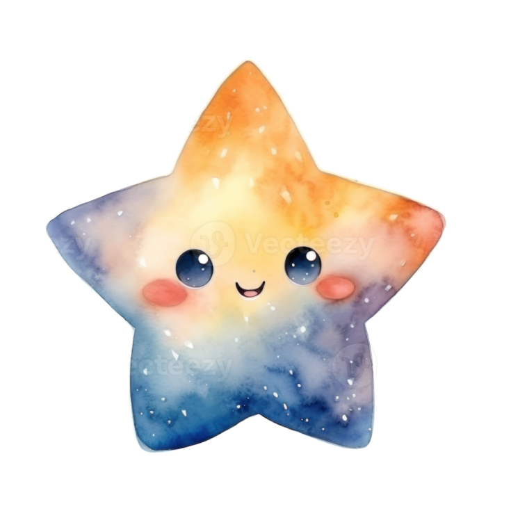 a watercolor painting of a star