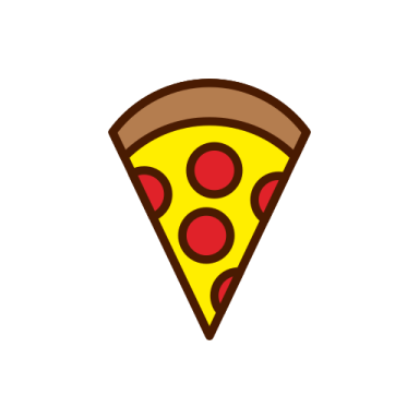 a slice of pizza on a white background