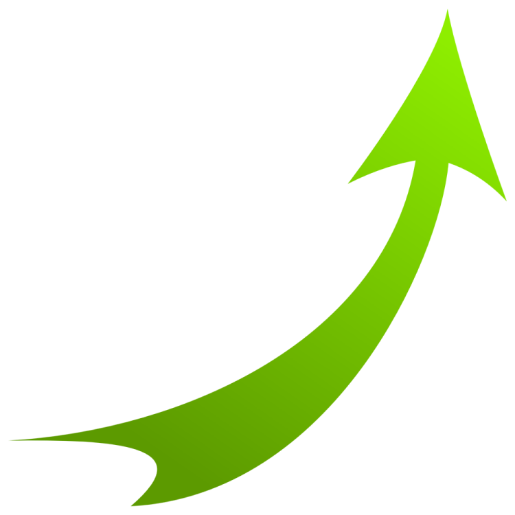 a green arrow pointing up to the right