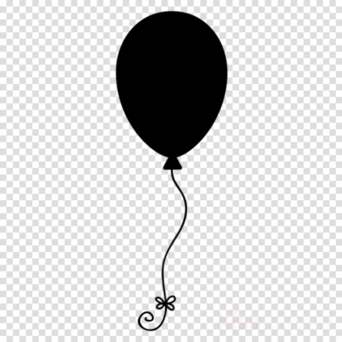 a black balloon on a transparent background