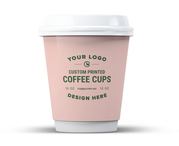 a pink coffee cup on a white background