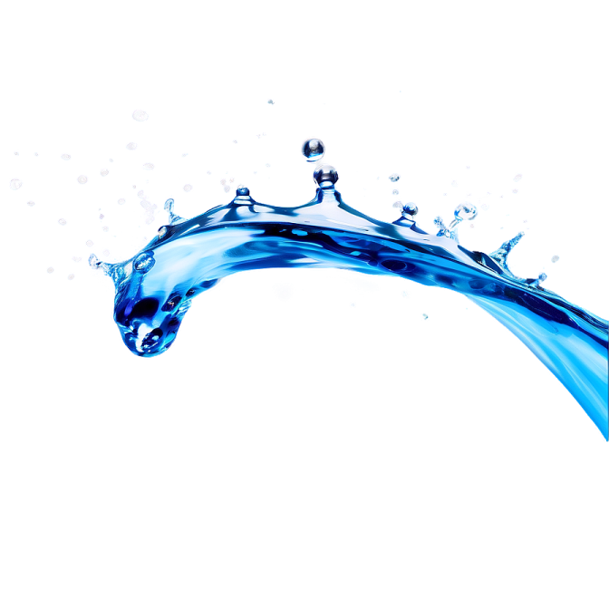 blue water splash on white background