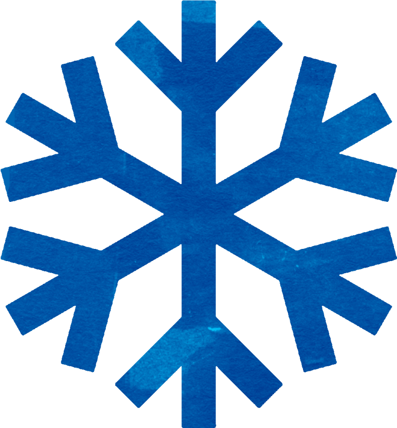 a blue snowflake on white background