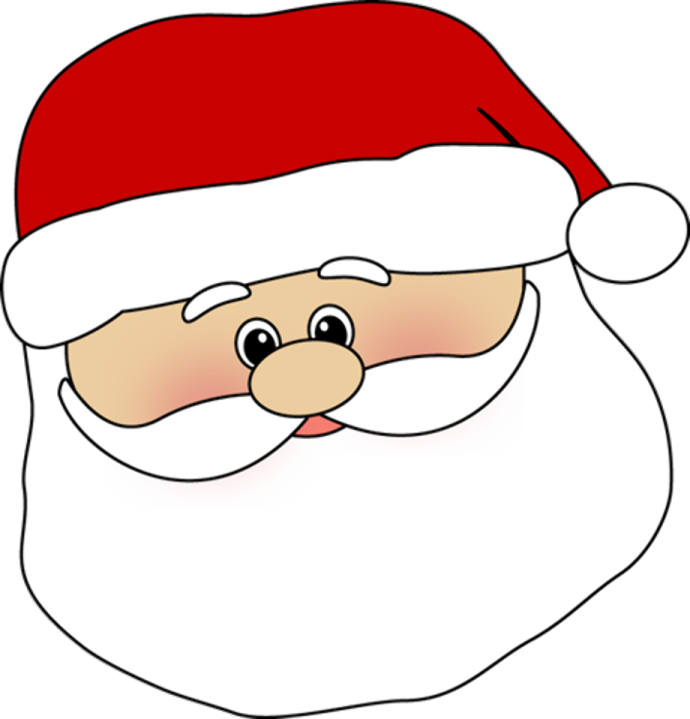 a santa claus face with a red hat