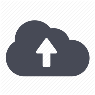 a cloud with an arrow in the middle