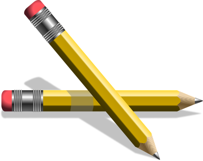 a yellow pencil and a red pencil