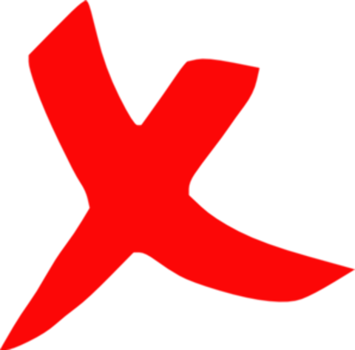a red x icon on a white background