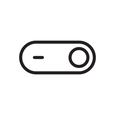 a black and white icon of a button
