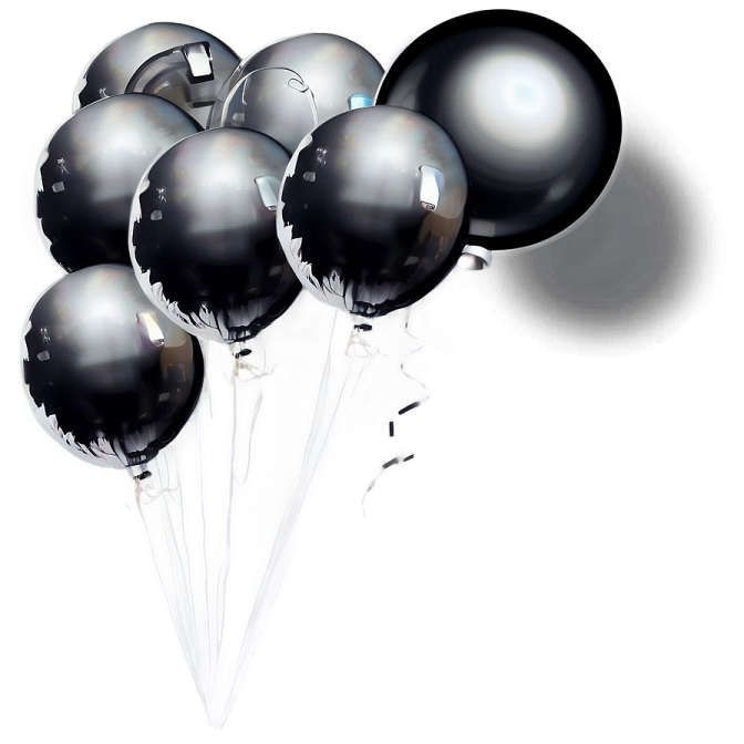 a bunch of black balloons