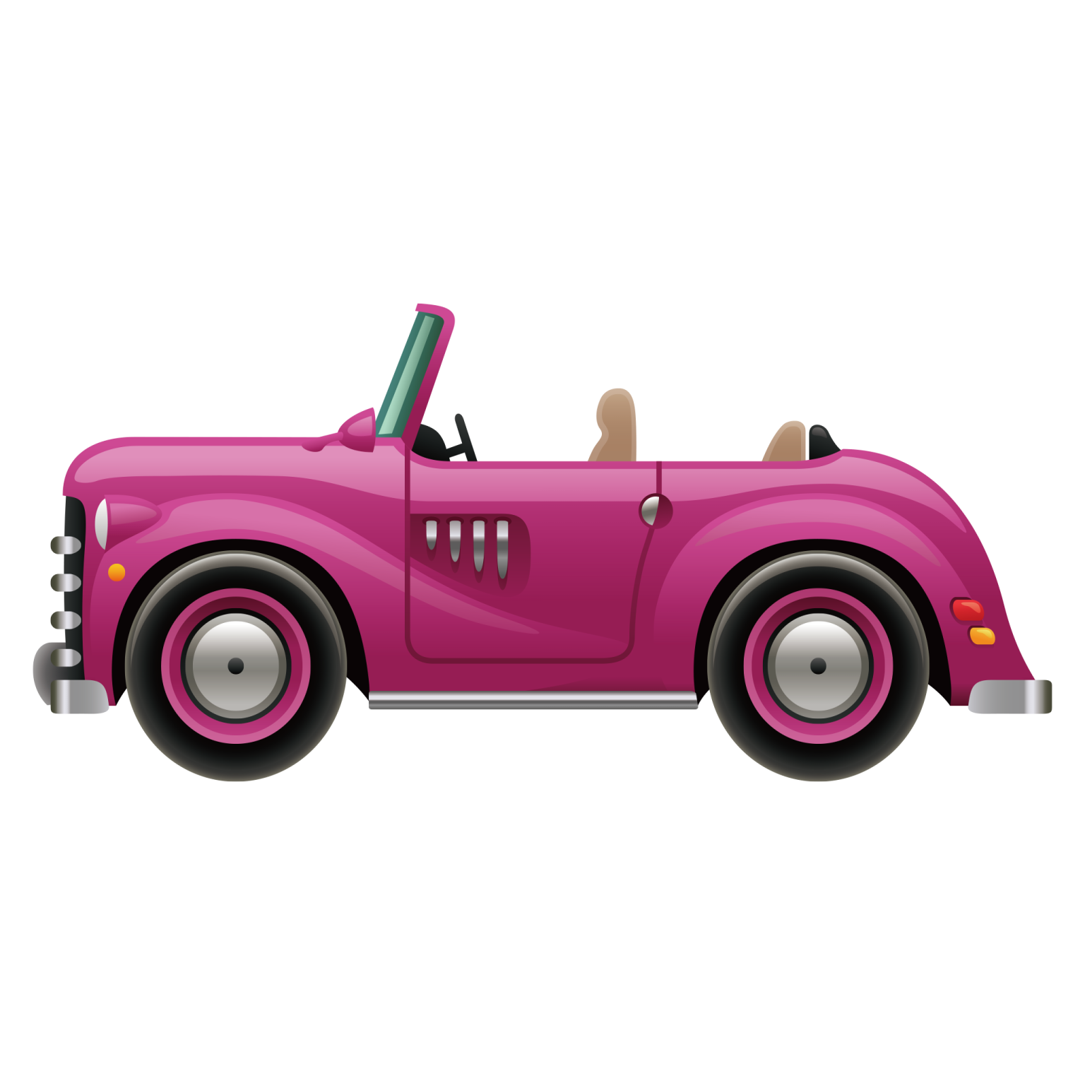 a pink convertible car