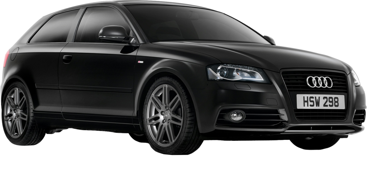 a black audi car on a white background