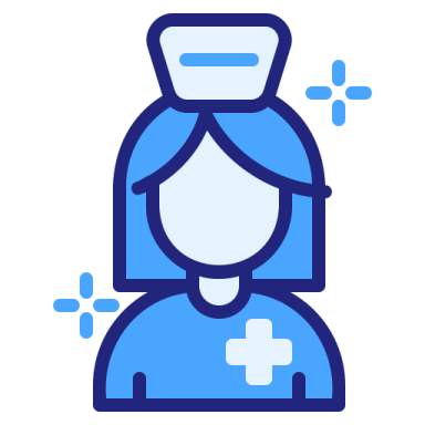 an icon of a woman in a hospital gown