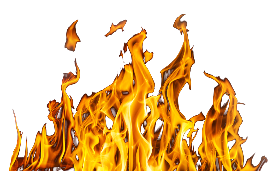 a fire on a white background