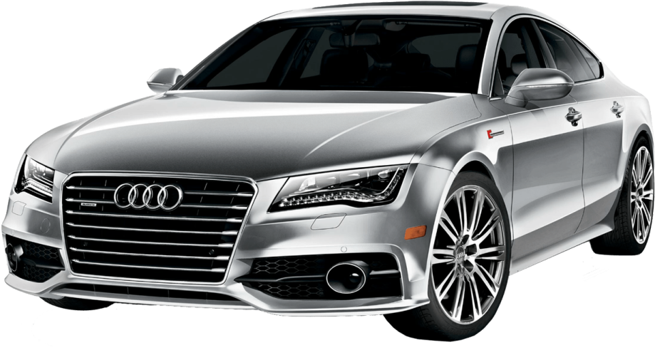 a silver audi car on a white background