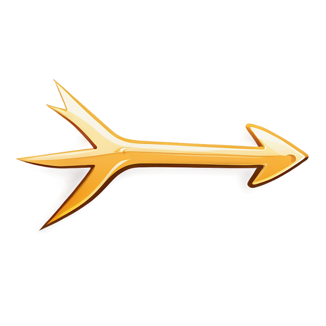 a golden arrow on a white background