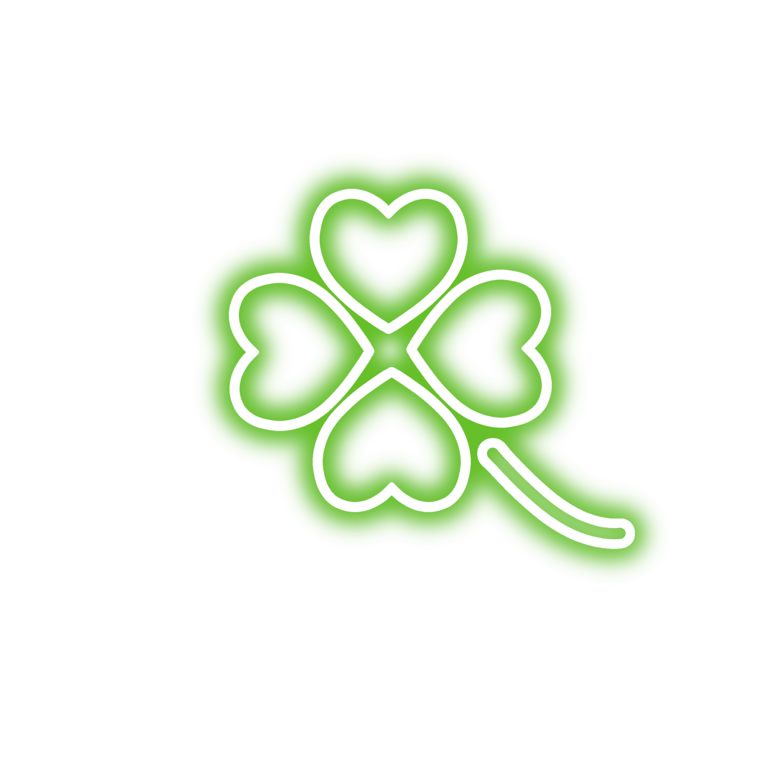 a four leaf clover in green and white