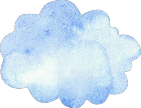 a blue watercolor cloud on a white background