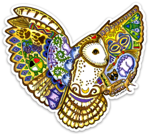 a sticker with an image of a bird