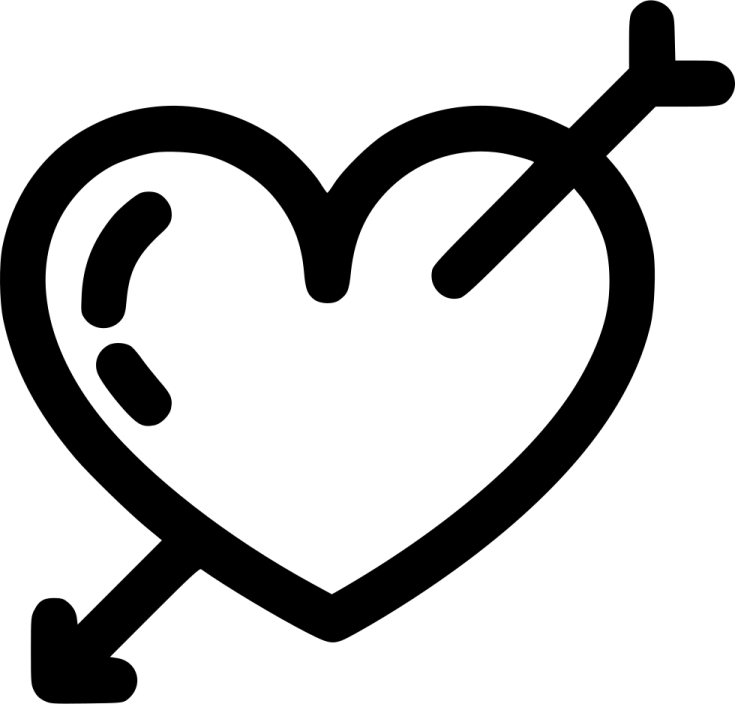 a heart with an arrow in it