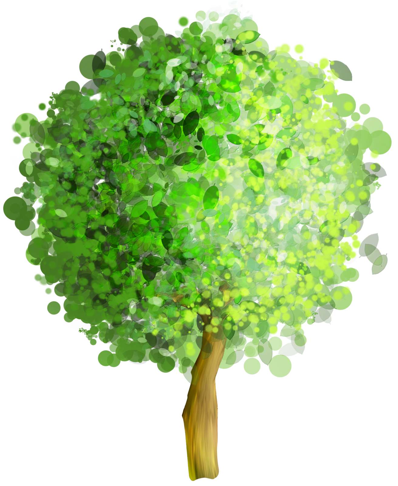 a green tree with leaves on it