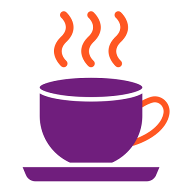 a coffee cup with steam rising from it