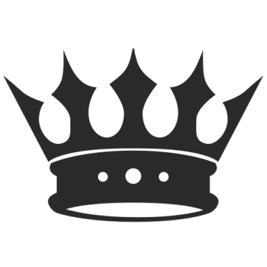 a black crown on a white background