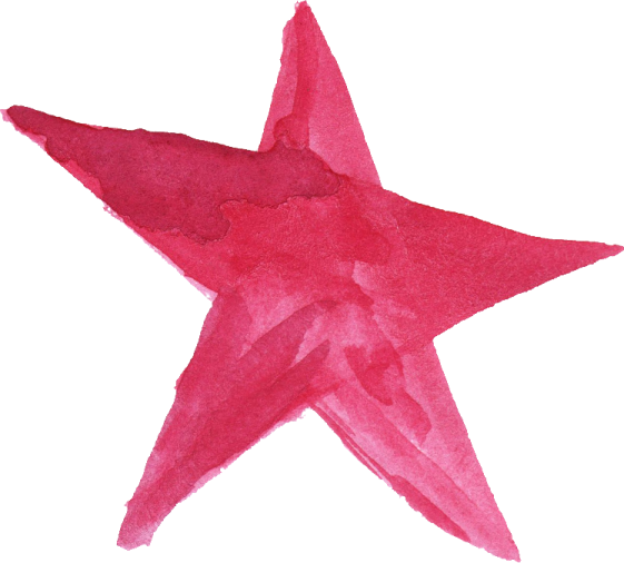 a watercolor painting of a red star