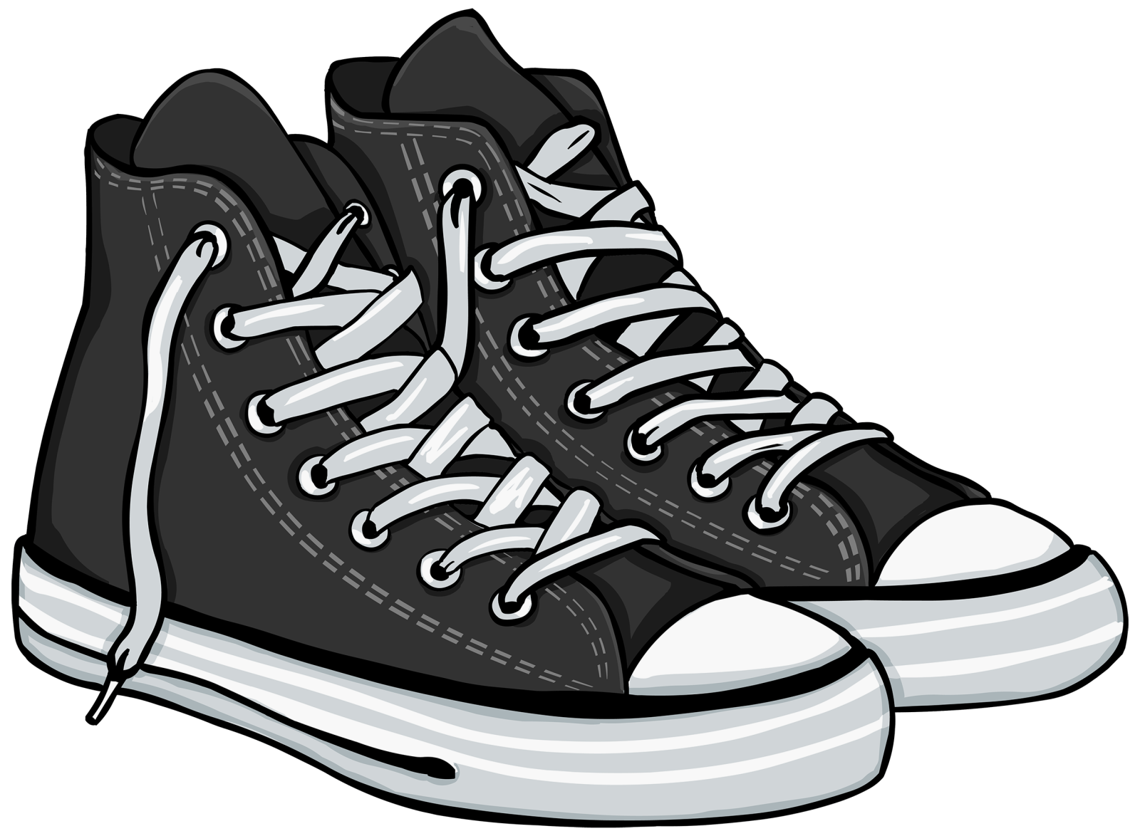a pair of black sneakers
