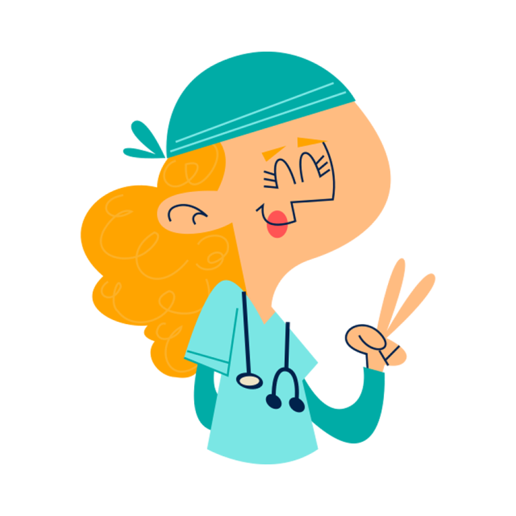 an illustration of a woman with a stel