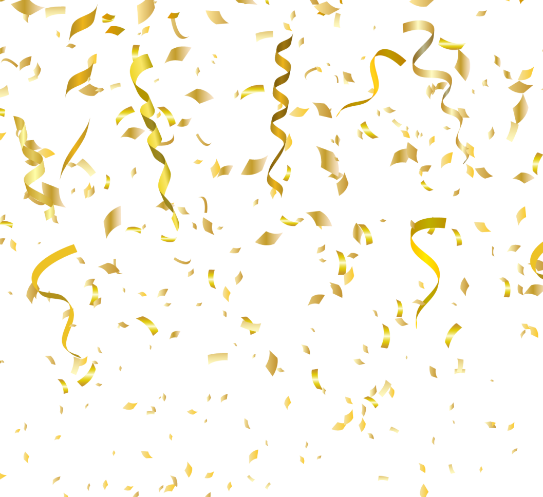 a white background with gold conkles