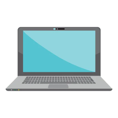 a laptop with a blank screen