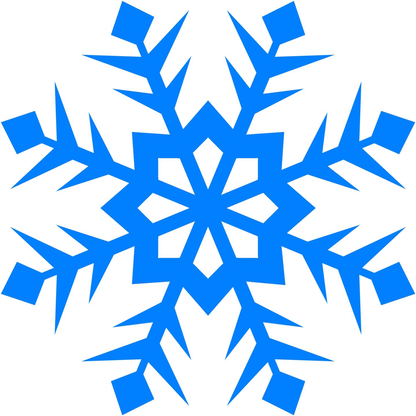 a blue snowflake on white background