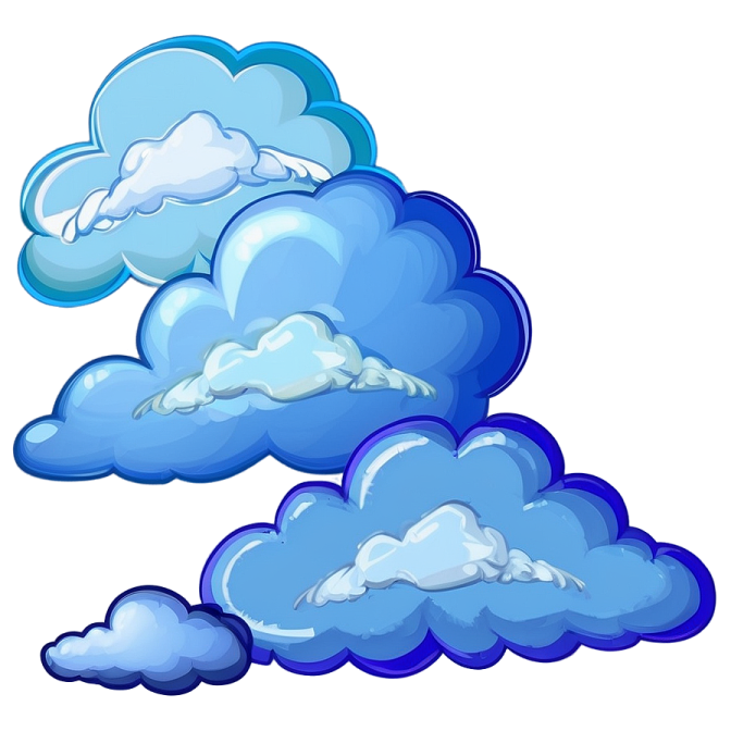 a blue cloud on a white background