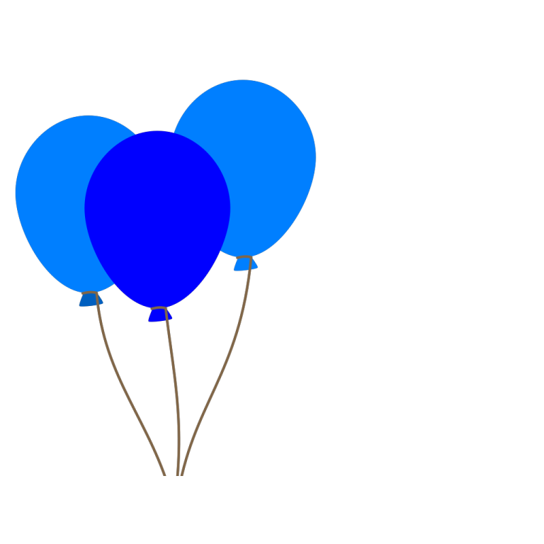 a bunch of blue balloons on a white background