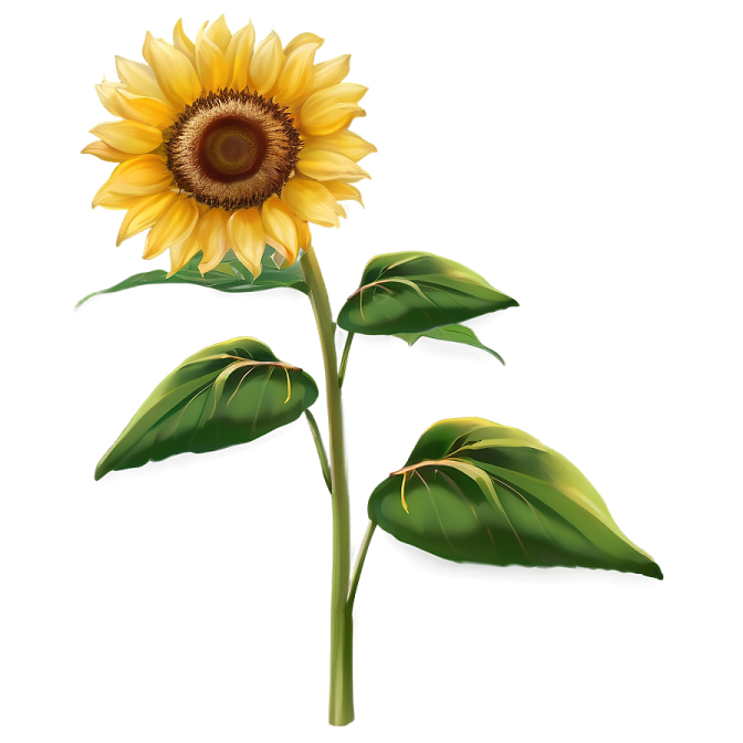 a sunflower on a white background