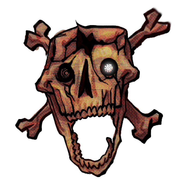 a skull with a cross on it