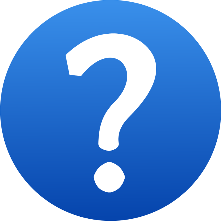 a blue circle with a question mark on it