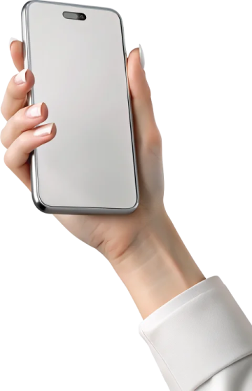 a woman holding an iphone in her hand