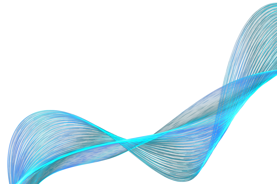 a blue wave on a white background