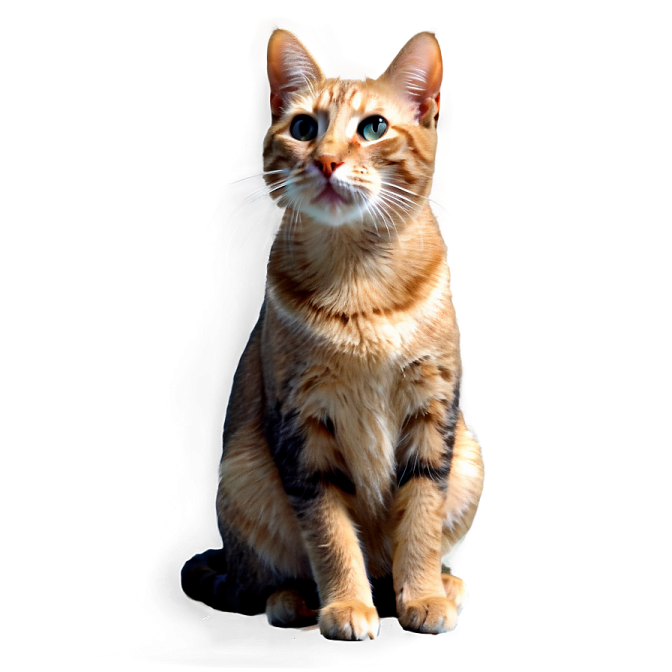 a cat sitting on the floor looking up