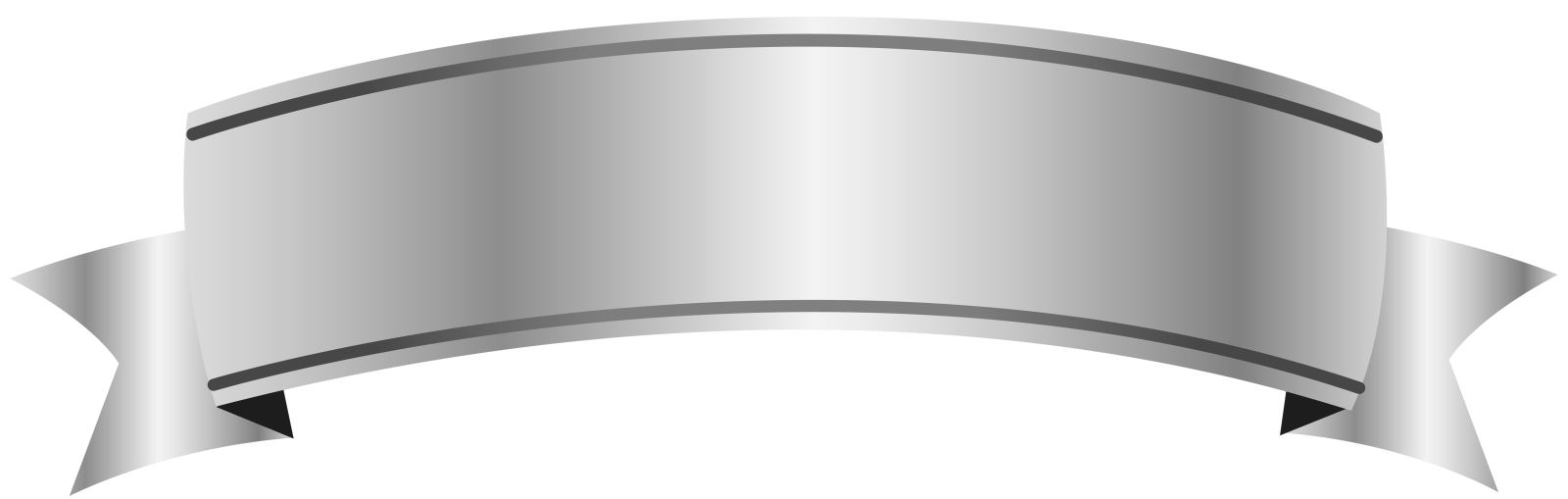 a silver ribbon on a white background
